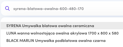 Wyszukiwarka b2b Saly - wyszukiwanie po kodach zamówieniowych